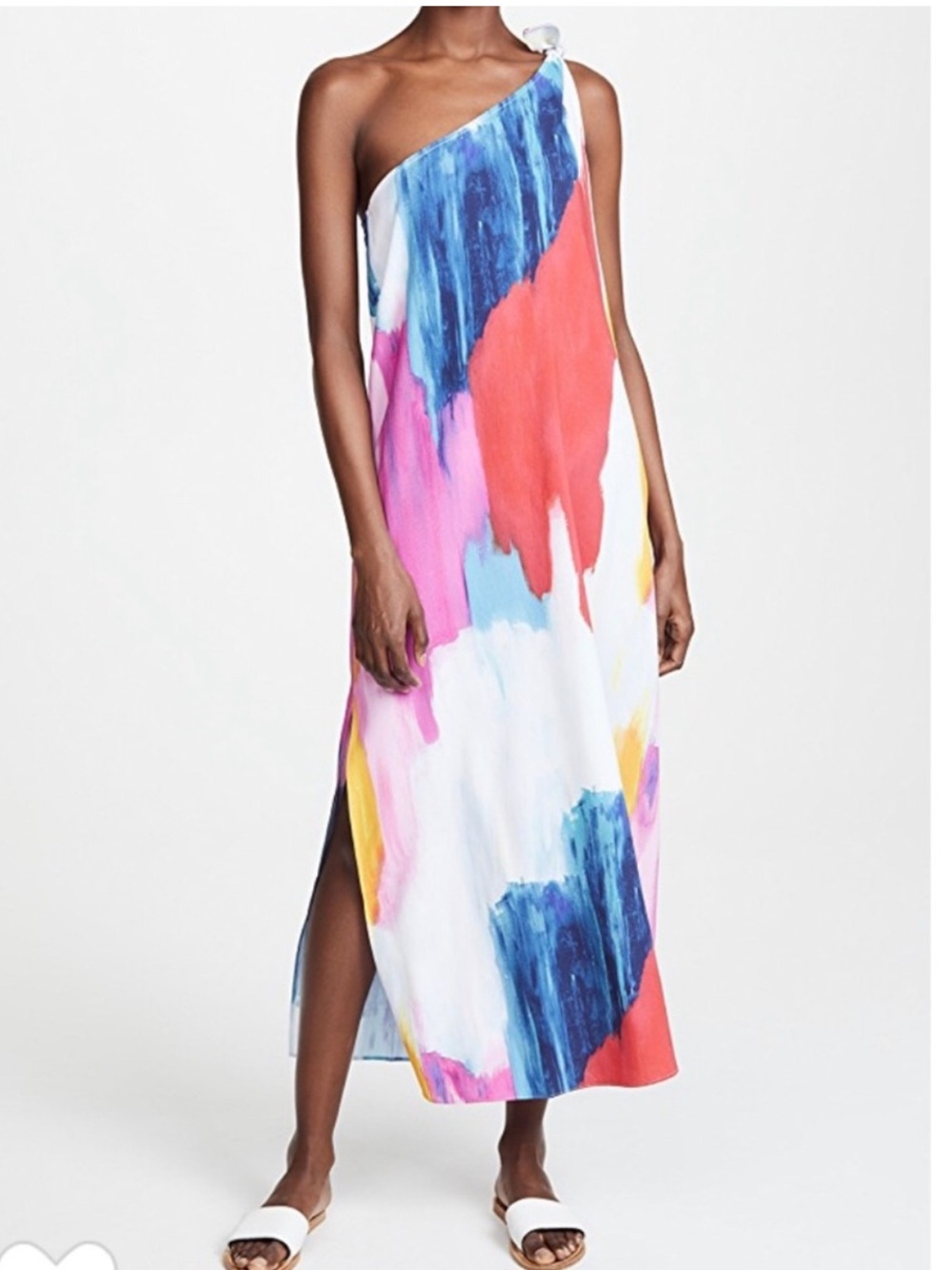 Mara Hoffman Vestige Clara Dress bright colorful one shoulder M